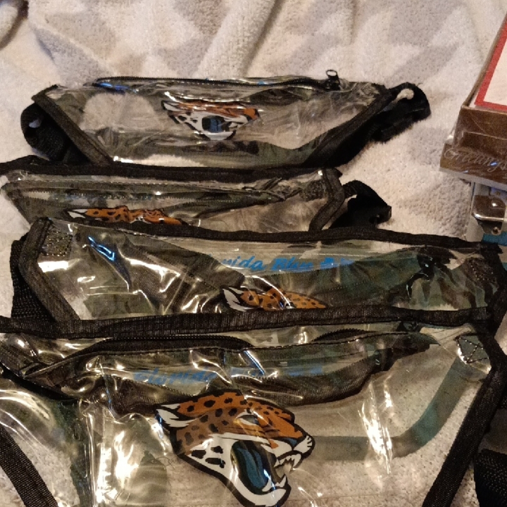 4 Clear Florida Blue Jaguars Fanny Packs